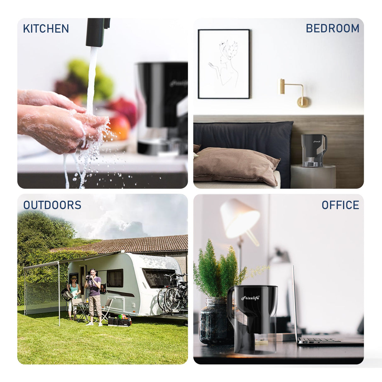 Frizzlife FP40-D Wasserfilter Krug, große 10 Tasse Luftreiniger System mit Filter Life Remind