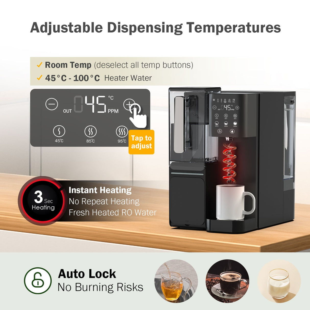 Frizzlife WB99-H alkalisches Umkehrosmose-Wasserfiltersystem für die Arbeitsplatte mit tragbarem Krug