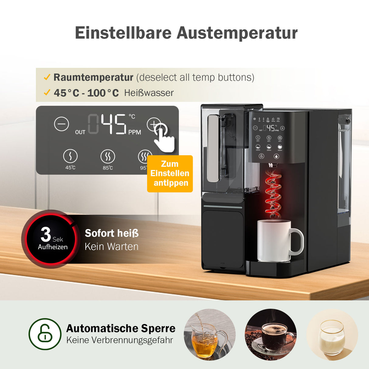 Frizzlife WB99-H Alcalic reverse osmosis water filter system for the worktop with a portable jug