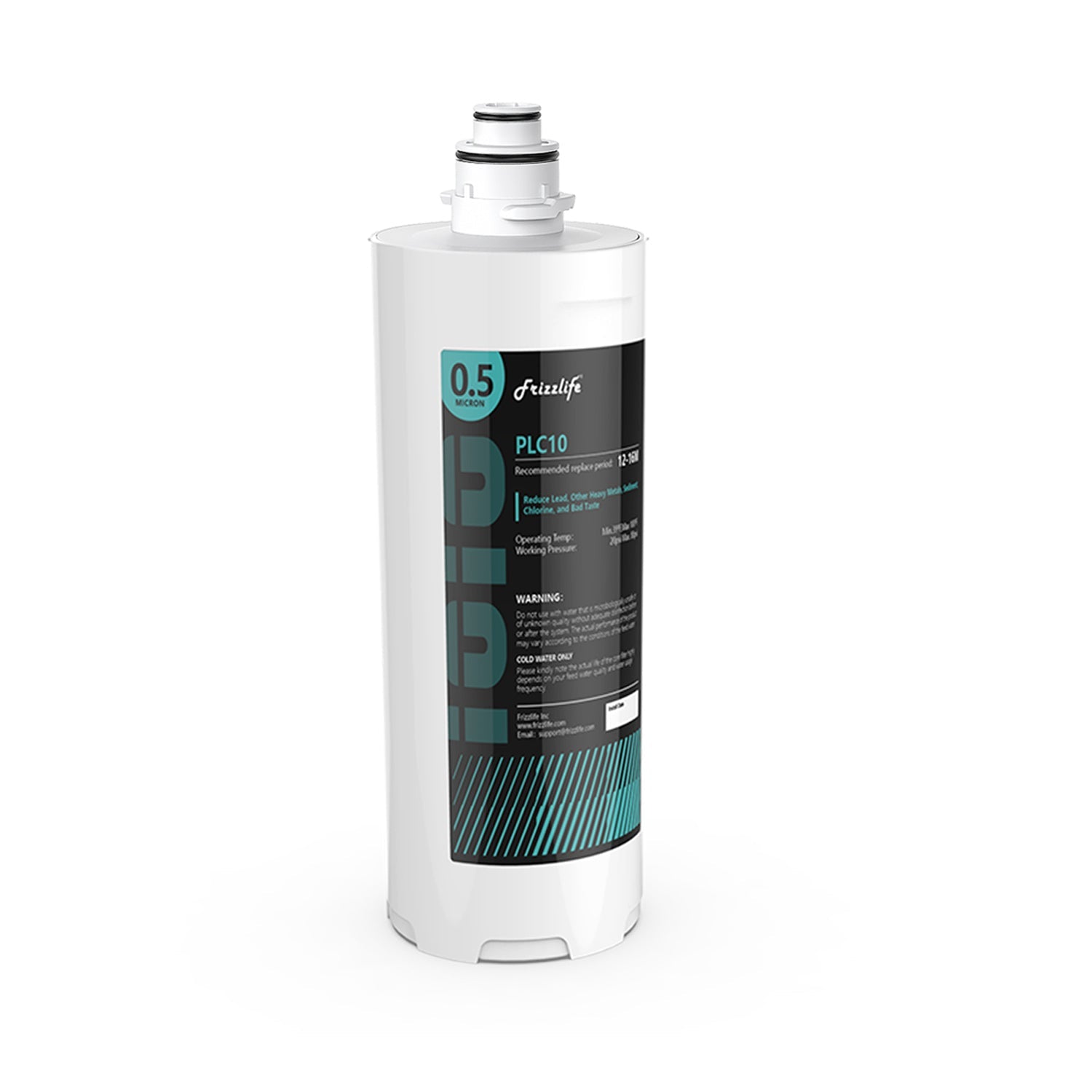 Frizzlife SW10-HF replacement housing set with PLC10 filter cartridge inside – for SW10- and SW10F-Under-sink water filter systems