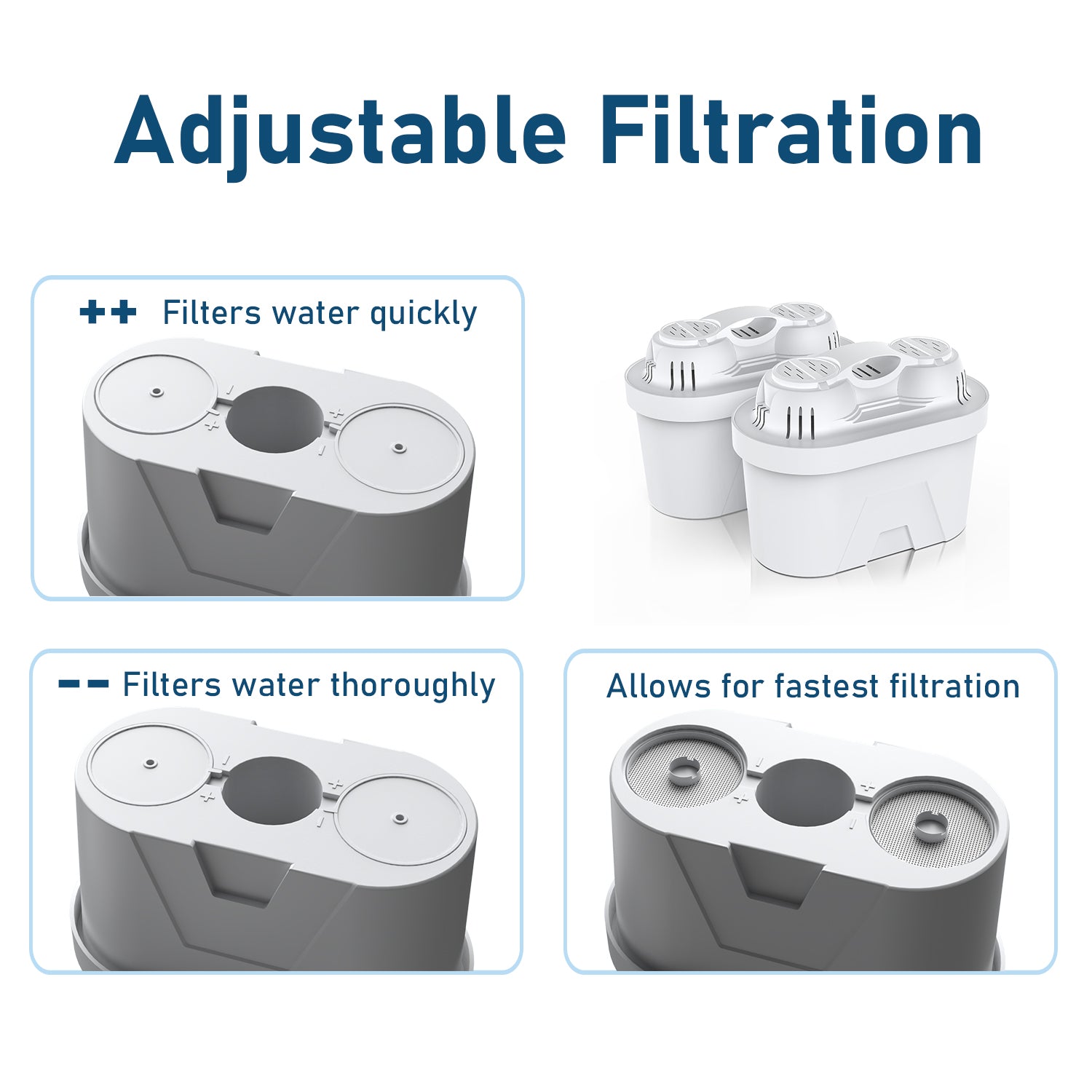 Cartouches filtrantes de rechange FRIZZLIFE FPT01 pour carafe filtrante FP40 (paquet de 2)
