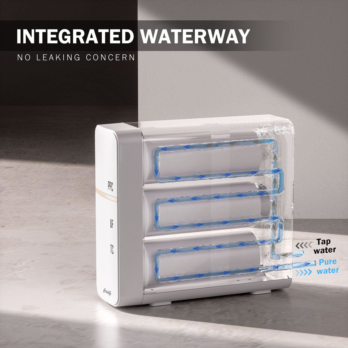 Frizzlife GX99 0.01 μm Ultrafiltrations-Wasserfiltersystem für unter die Spüle, mit speziellem Wasserhahn aus gebürstetem Nickel