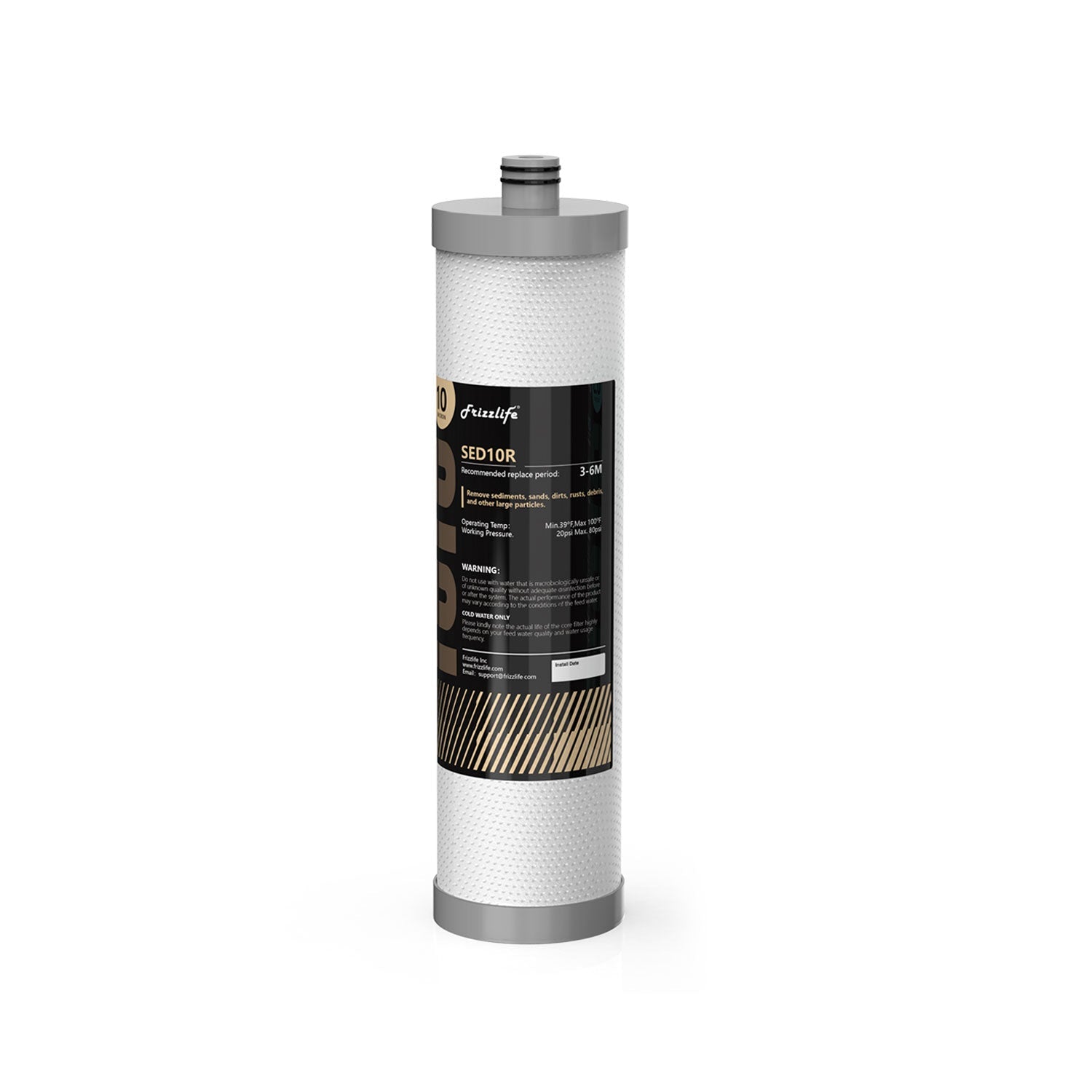Cartuccia filtro di ricambio Frizzlife SED10R per DW10, TW10