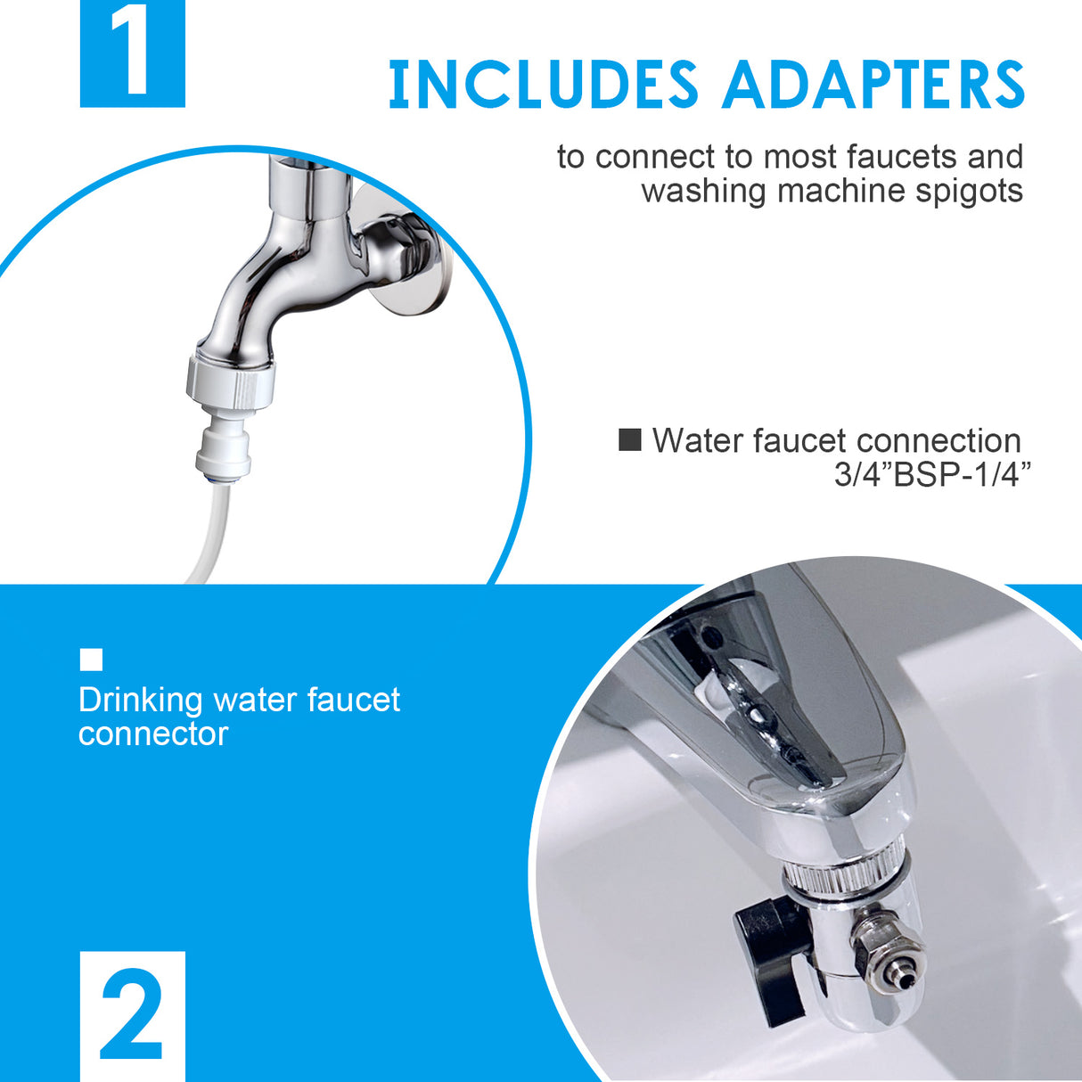 Sistema di osmosi inversa FRIZZLIFE per acquari, sistema di filtraggio dell'acqua RO compatto, a 3 stadi, per pesci tropicali, discus, acqua salata, compatibile con membrana GPD da 190 l, 280 l o 380 l (190 l)