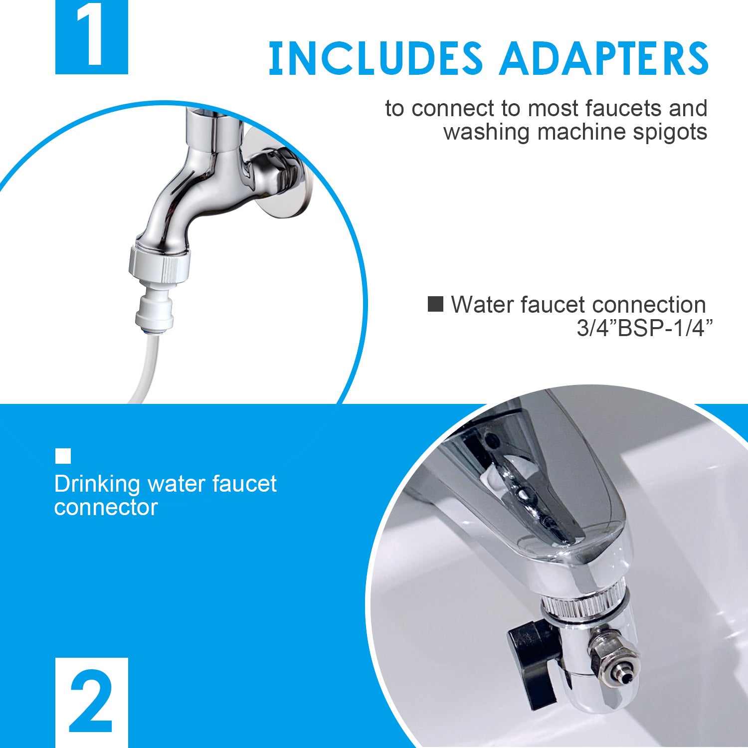 Système d'osmose inverse FRIZZLIFE pour aquariums, système de filtration d'eau RO compact, 3 étapes, pour poissons tropicaux, discus, eau de mer, compatible avec membrane GPD de 190 l, 280 l ou 380 l (190 l)