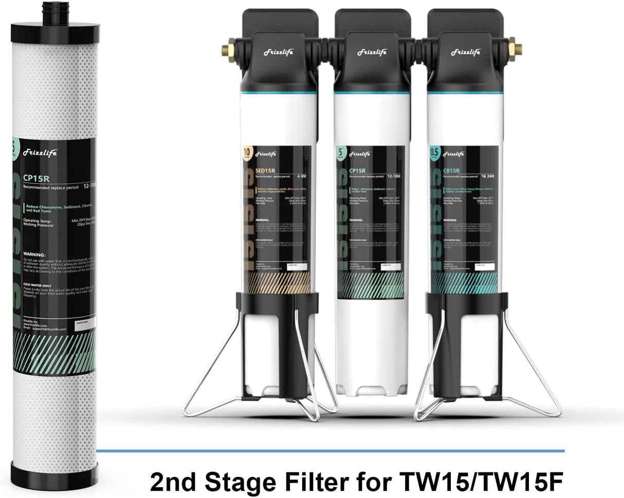 Frizzlife CP15R (2nd stage) replacement filter cartridge for TW15 Under-sink water filter