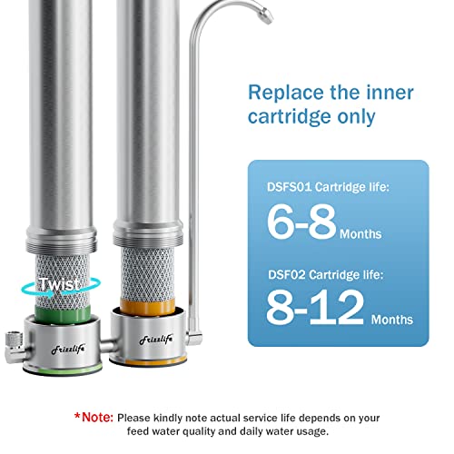 Frizzlife DSFS01 Replacement filter cartridge with lime protection function-1. Level for DS99-S, 2nd level for TS99-S