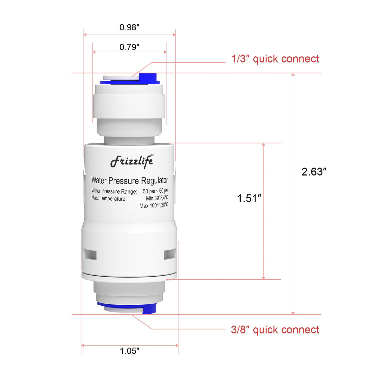 Frizzlife PRV03 Druckregler für Wasserfiltersystem