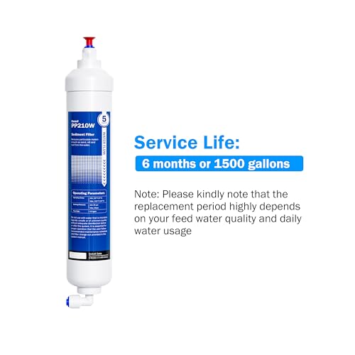 Frizzlife PP210W Ersatzfilter für FAF100 Aquarium-Umkehrosmoseanlage, 1. Stufe