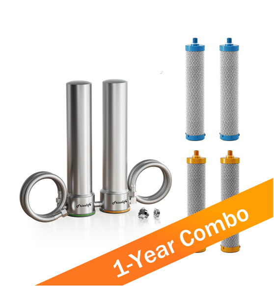 Frizzlife UDS99-S water filter system including a year replacement filter set