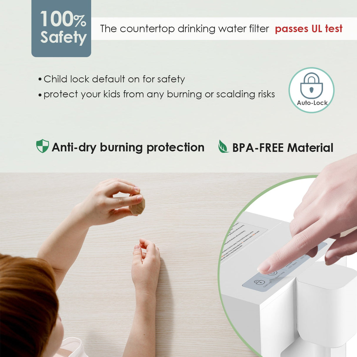 Frizzlife T900 Countertop Water Filtration System, Instant Hot Water Filter Dispenser, 4 temperature, zero installation, 1 filter included