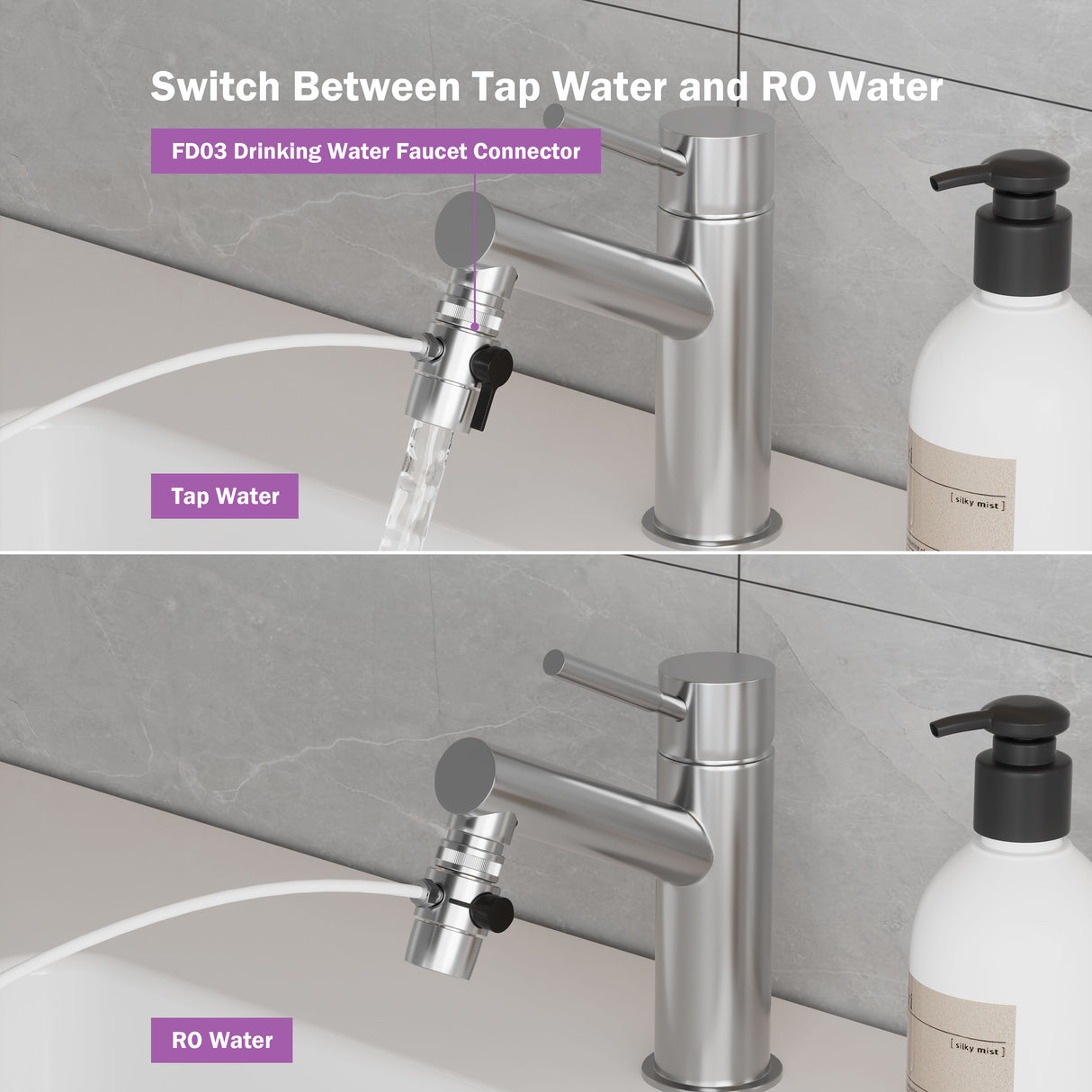 Frizzlife BFRO100 Umkehrosmosesystem für Aquarien, 3-stufiges RO-Trinkwasserfiltersystem mit Druckmesser, kompakt, 100 GPD