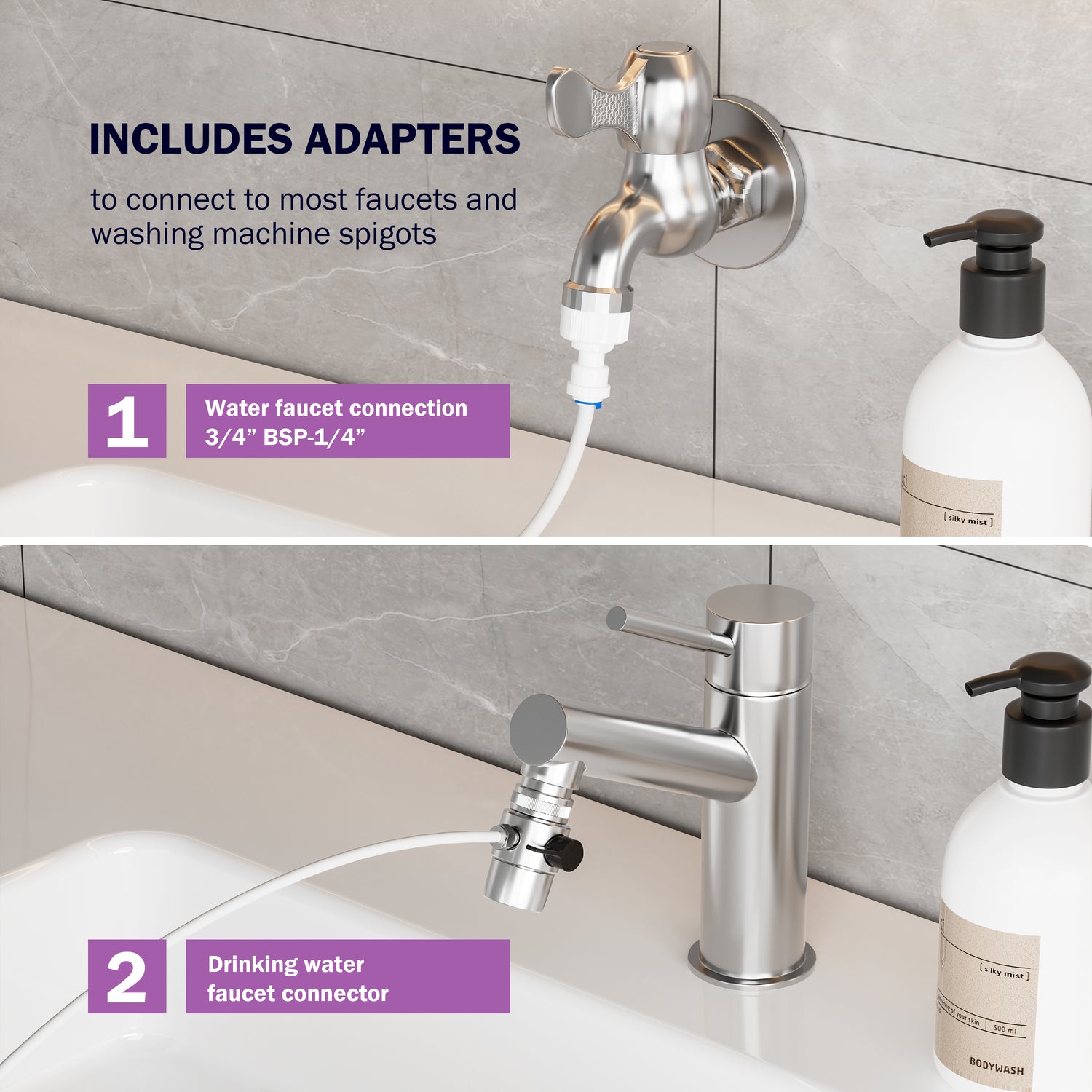 Sistema de filtrado por ósmosis inversa RODI de 4 etapas Frizzlife FAF100 con filtro de resina DI para acuarios, 100 GPD
