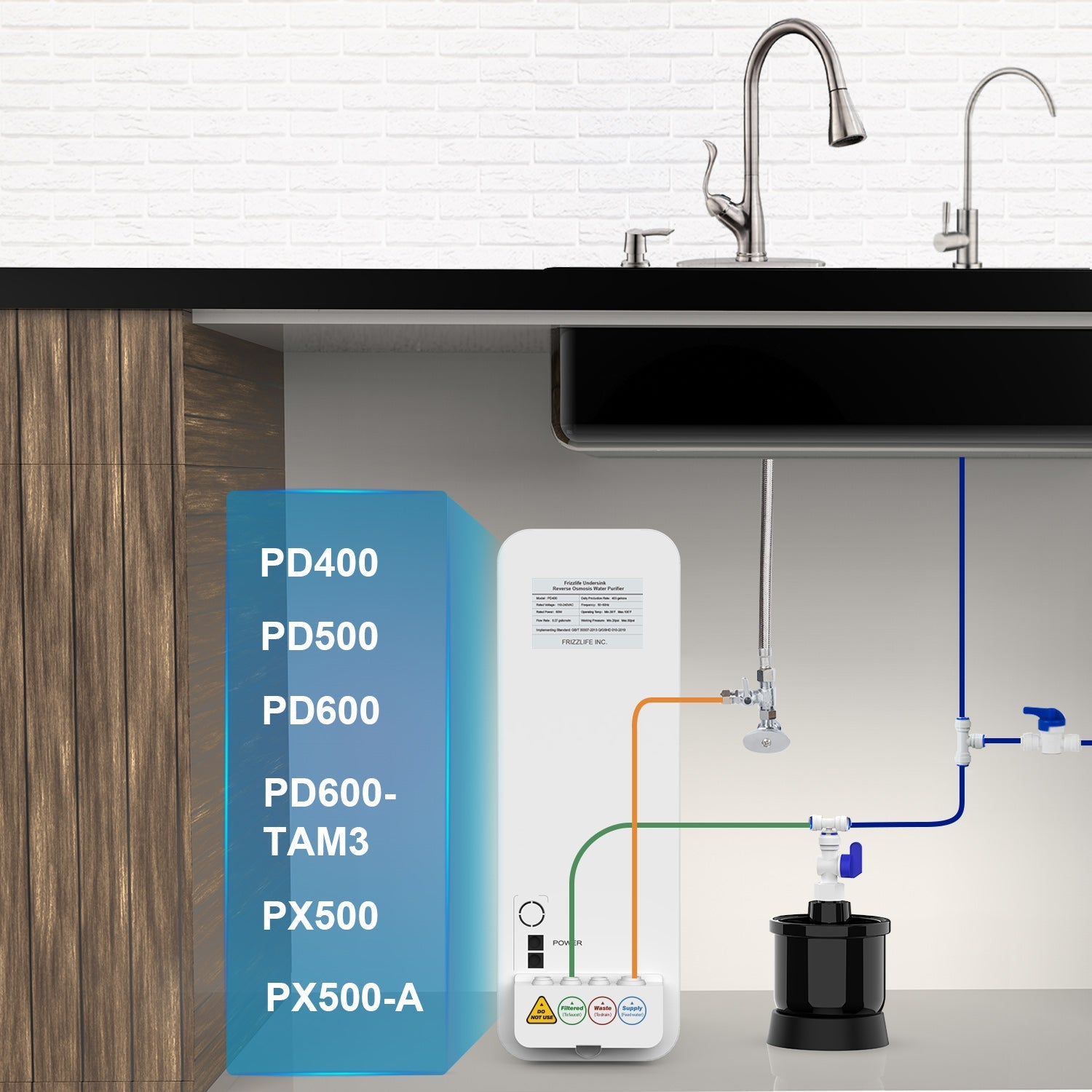 Minitanque de agua Frizzlife para sistemas de ósmosis inversa - MWT3