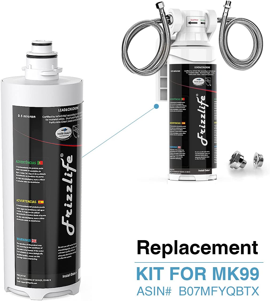 Frizzlife MK99 replacement filter cartridge with FZ-2 filter cartridge inside