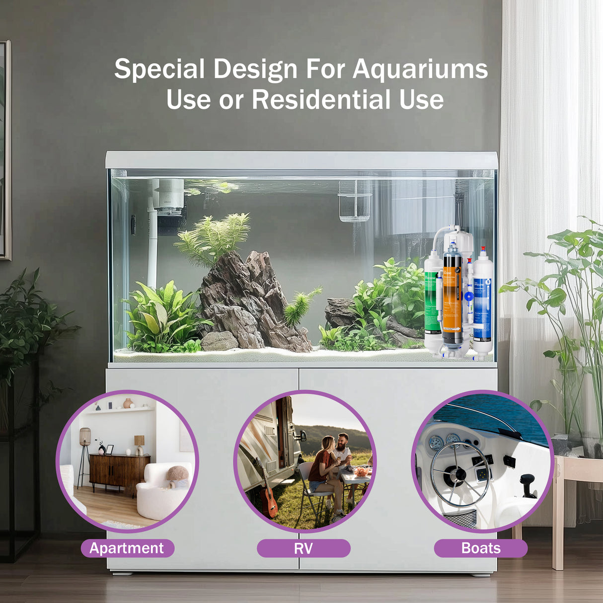 Frizzlife FAF100 4-stufiges RODI-Umkehrosmose-Filtersystem mit DI-Harzfilter für Aquarien, 100 GPD