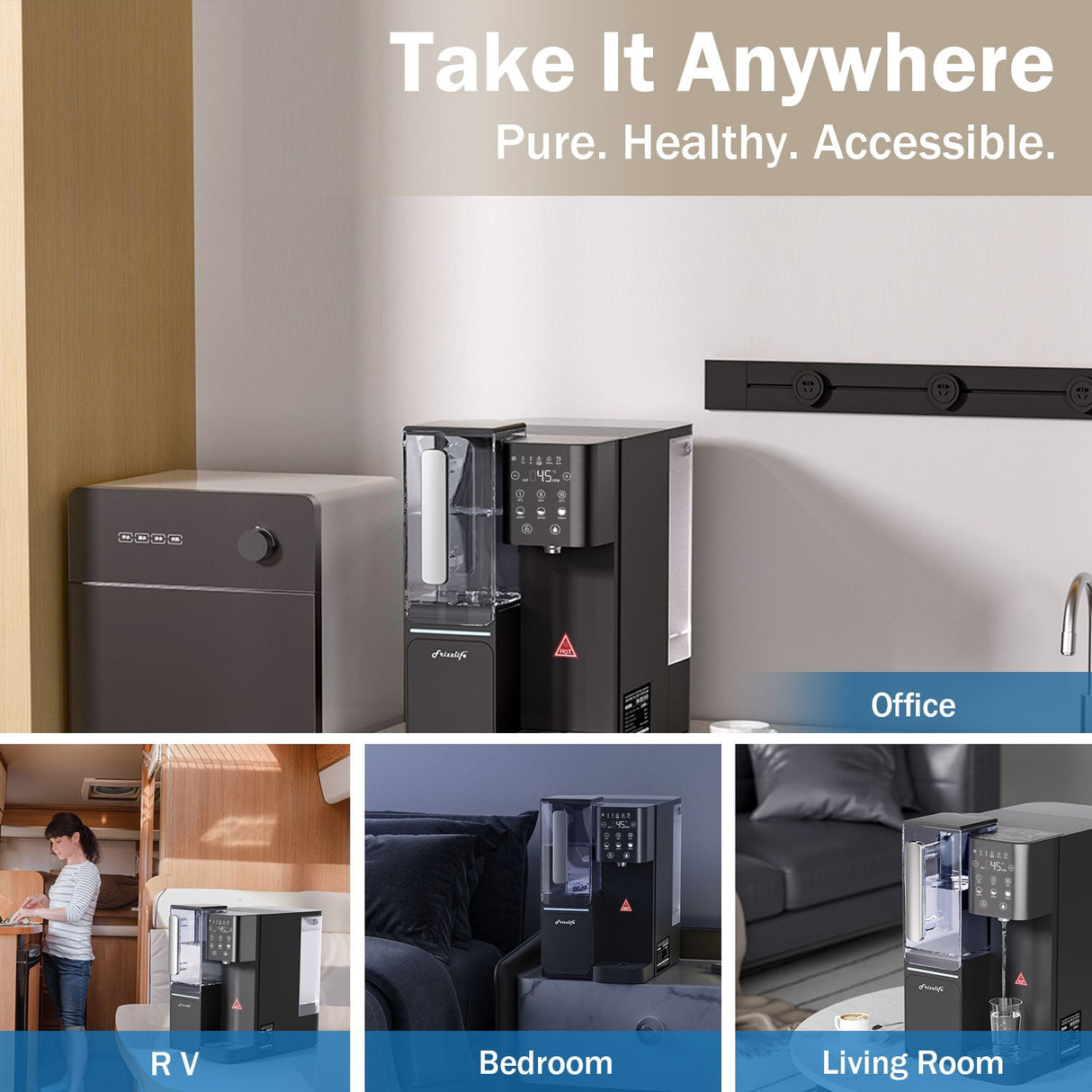 Frizzlife WB99-H alkalisches Umkehrosmose-Wasserfiltersystem für die Arbeitsplatte mit tragbarem Krug