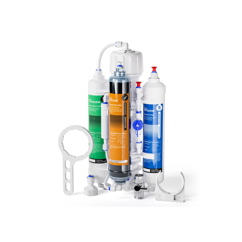 Système de filtration par osmose inverse Frizzlife FAF100 à 4 étapes avec filtre à résine DI pour aquariums, 100 GPD