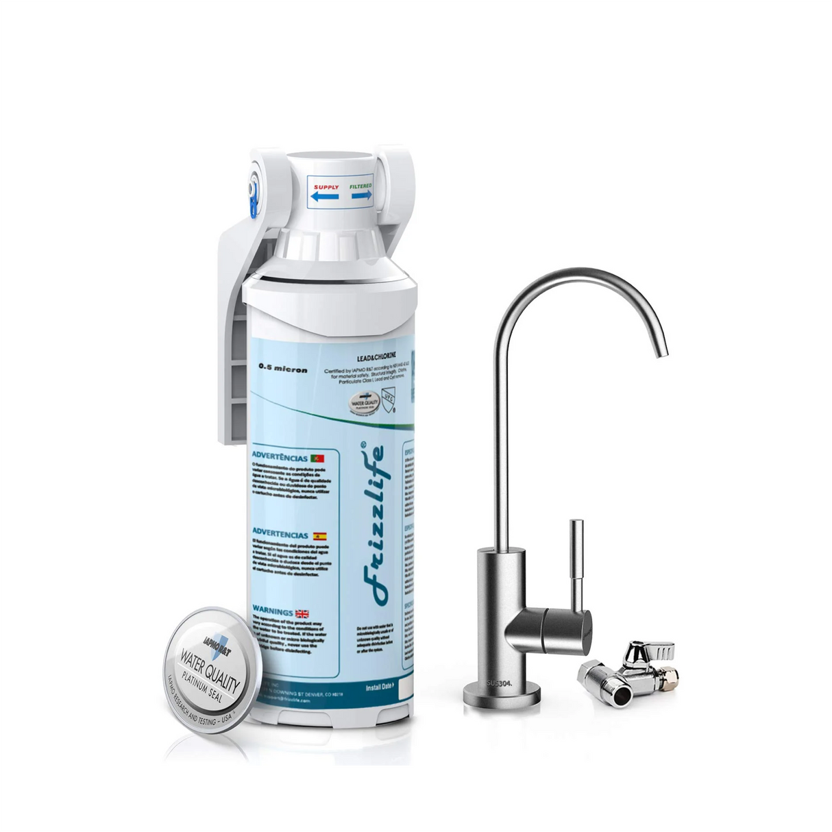 Frizzlife MP99 Under Sink Water Filter With Drinking Faucet