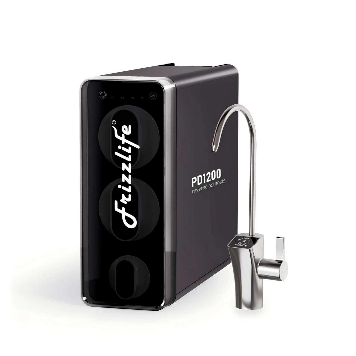 Sistema de filtrado de agua por ósmosis inversa Frizzlife RO: filtro de agua de ósmosis inversa de flujo rápido de 1200 GPD, sin tanque, reduce los sólidos totales disueltos (TDS), compacto, PD1200