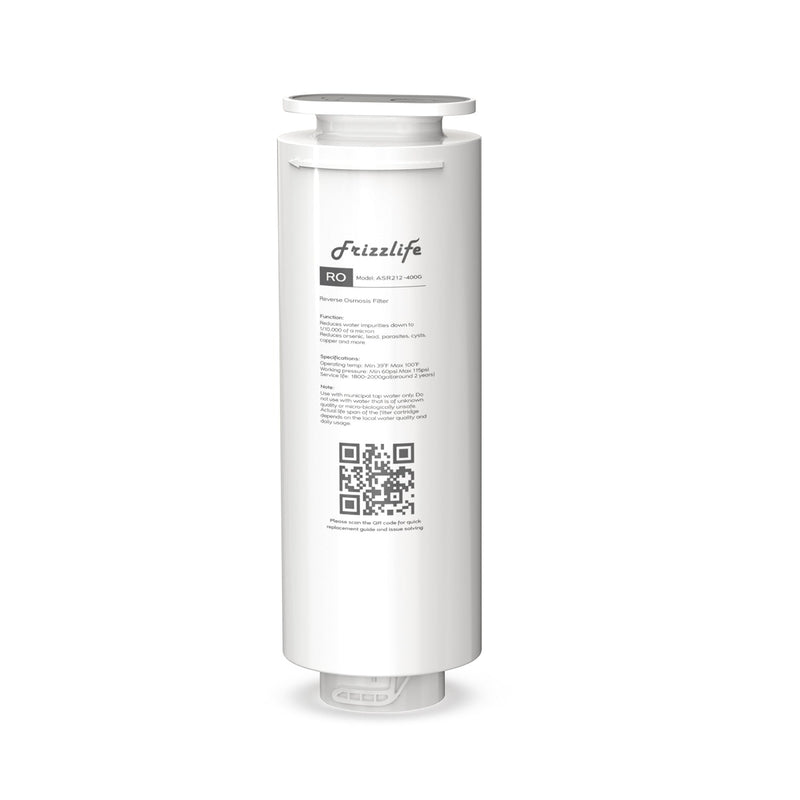FRIZZLIFE ASR212-400G Replacement Filter Cartridge for PD400 RO Undercounter Filter System (2nd Stage)