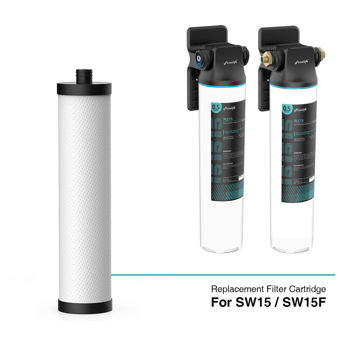 Frizzlife PLC15 replacement filter cartridge for SW15/SW15F Under-sink water filter system