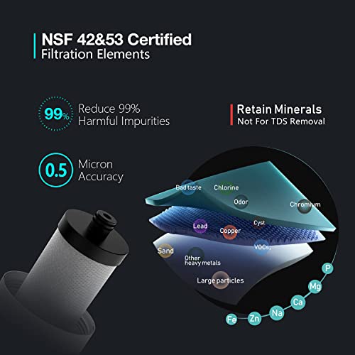 Frizzlife PLC20 replacement filter cartridge for FK99/SW20/SW20F Under-sink water filter system