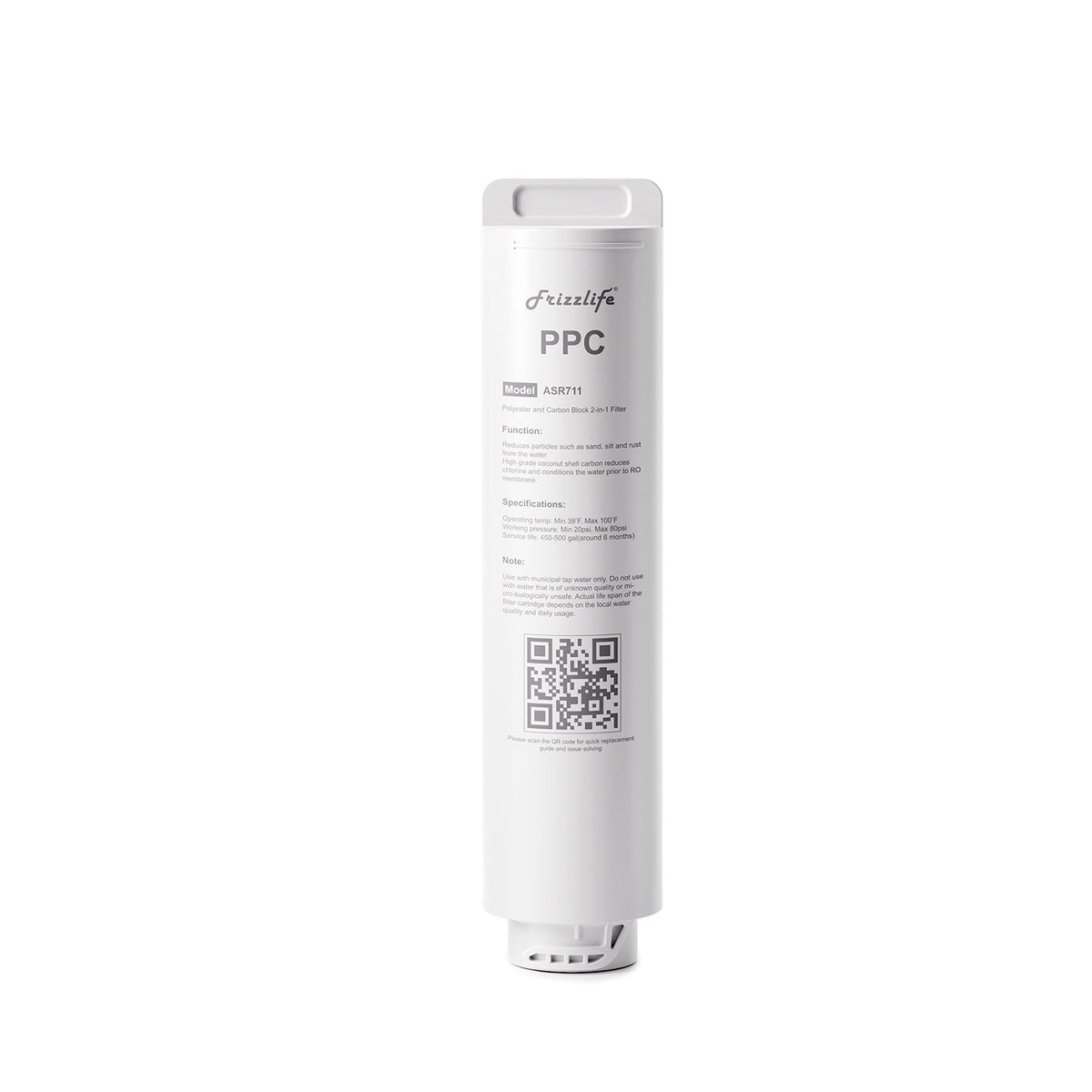 Frizzlife ASR711 Ersatzfilterkartusche für Umkehrosmosesystem PX600 (1. Stufe)