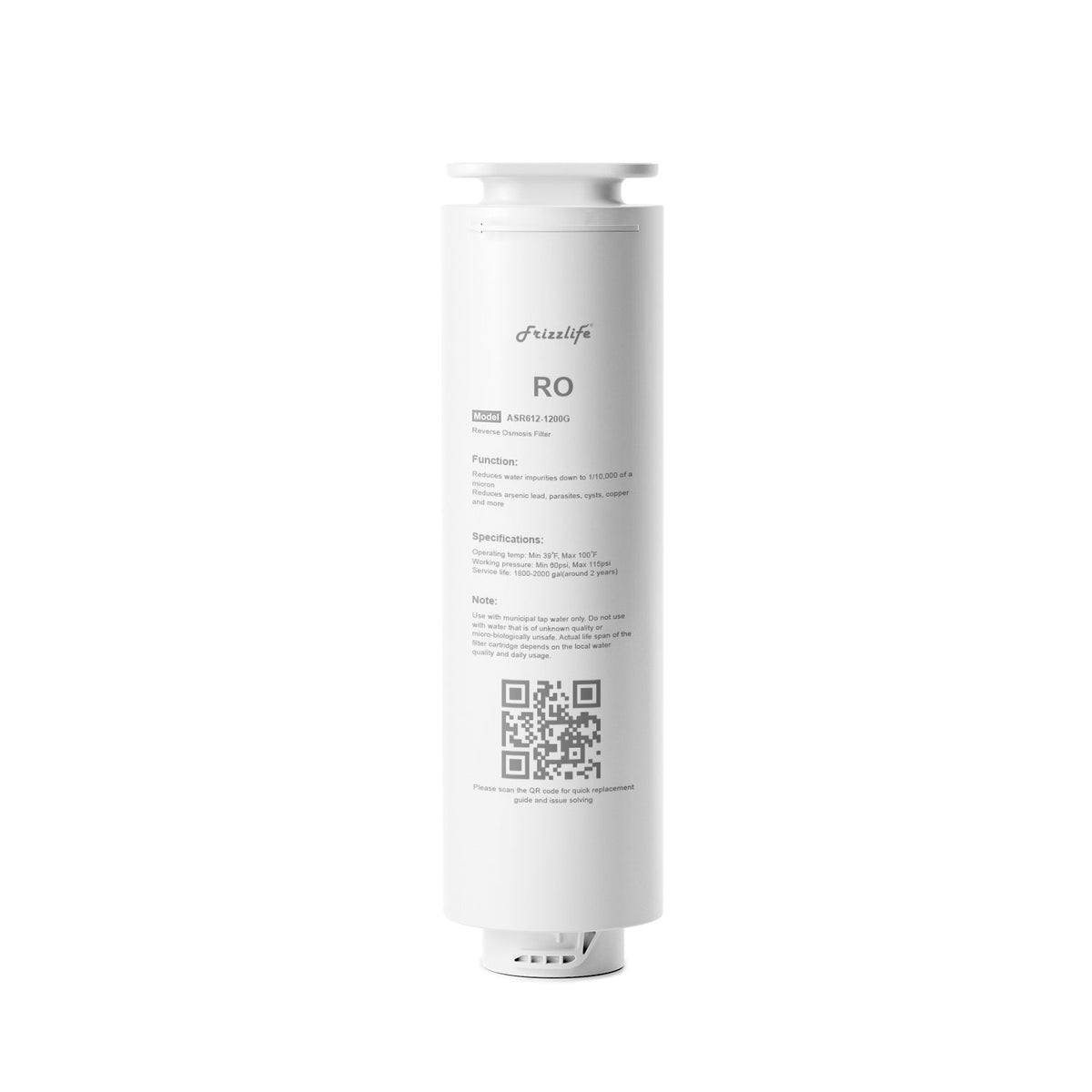 Frizzlife ASR612-1200G Ersatz-RO-Filterkartusche für PD1200 Umkehrosmosesystem (2. Stufe)
