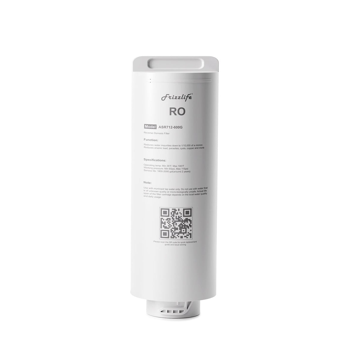 Frizzlife ASR712-600G Ersatz-RO-Filterkartusche für PX600 Umkehrosmosesystem (2. Stufe)