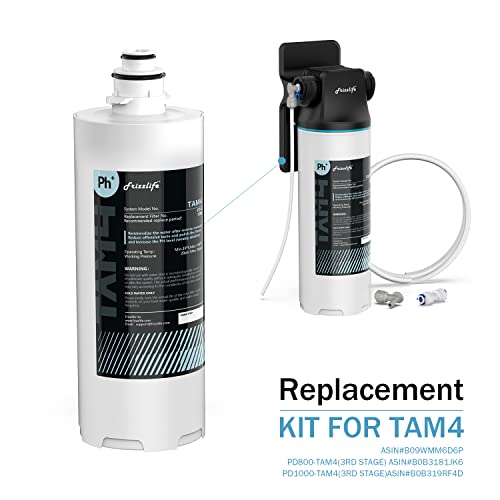 Frizzlife substitute filter set for TAM4 filter, with FZ-4 filter cartridge inside, for reverse osmos system PD800-TAM4/PD1000-TAM4 (3rd level) and Tam4 remineralization alkali filter.