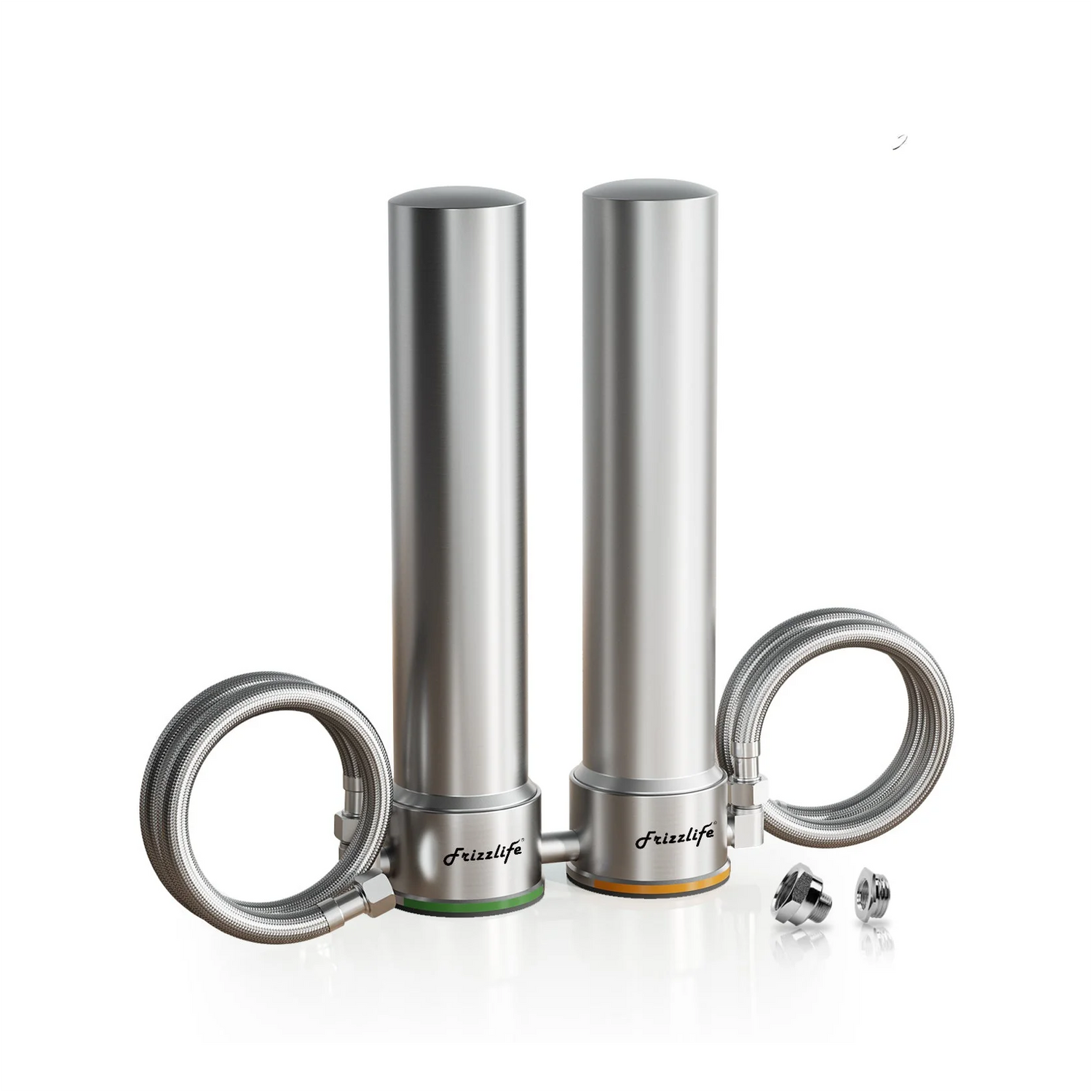 Frizzlife UDS99-S Sistema de filtro de agua bajo encimera, filtración de agua de 8 etapas con conexión directa, 0,5 micrones, reduce el 99,99% de plomo, cloro, metales pesados, cal y sarro, acero inoxidable