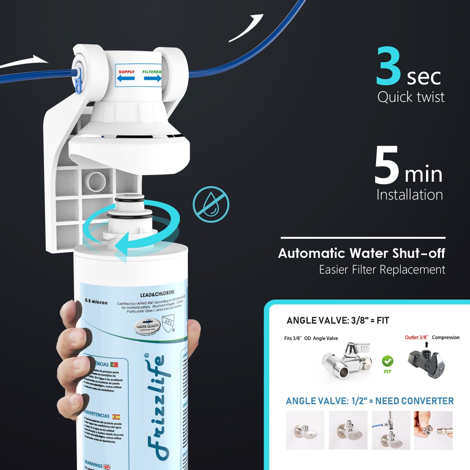 【Pre -order】 Frizzlife MP99 Under Sink Water Filter with Drinking Faucet