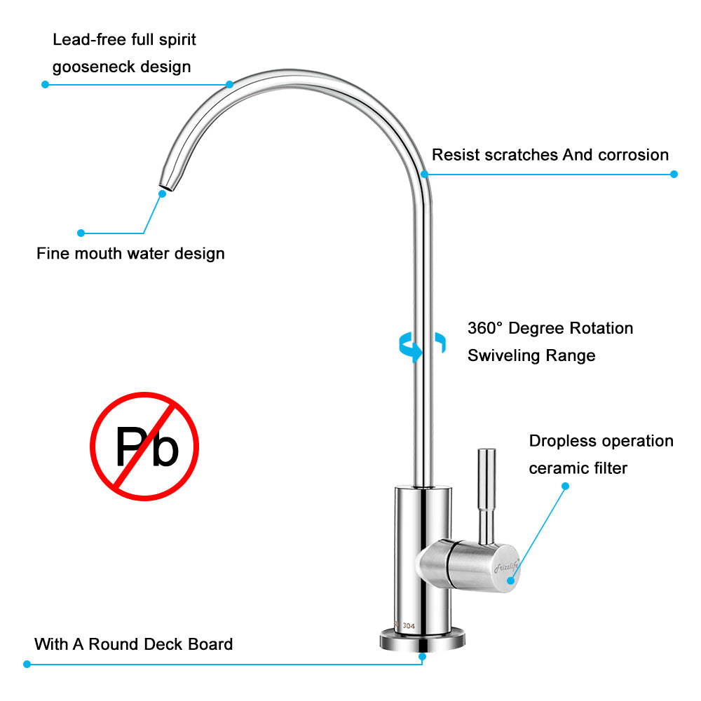 Frizzlife RO water filter tap, suitable for most reverse osmosis and drinking water filter systems