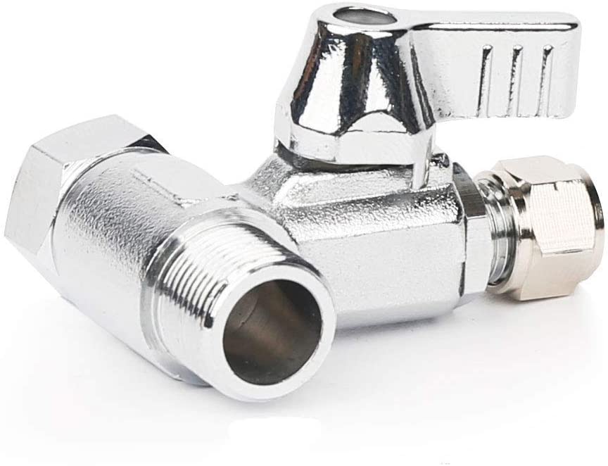 Frizzlife Brass Inlet Water Adapter for RO Water Filter, Ice Maker - 3/8", 3/8" Comp. and 1/4"OD Comp.