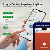 Moniteur d'eau intelligent Frizzlife LP365 avec arrêt automatique-0, 04LProtection contre les fuites par ultrasons, Wi-Fi/application, surveillance en temps réel, rapports de consommation d'eau 24h/24 et 7j/7, pour tuyaux de 3/4" et 1". 