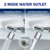 【Pre Order-ETA on May】Frizzlife Splash-Proof Sink Faucet Extender with Filter, NSF Certified Reduce 99% Chlorine, 1080° Rotating Tap Aerator, 2 Modes Spray Attachment for Kitchen/Bathroom/Toddlers, 8pcs Replacement Filter