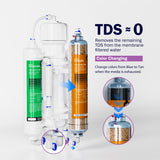 Frizzlife FAF100 4-stufiges RODI-Umkehrosmose-Filtersystem mit DI-Harzfilter für Aquarien, 100 GPD