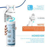 Frizzlife MP-HF Replacement Filter Cartridge Kit For MP99 - Includes Filter Cartridge and Filter Housing